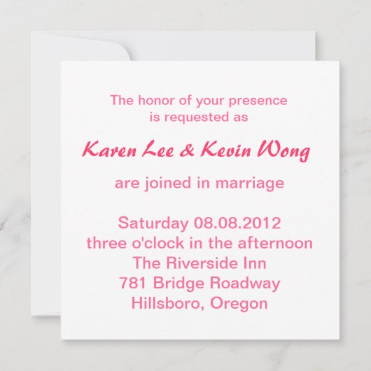 kersenbloesem roze sakura Chinese bruiloft Kaart (Achterkant)