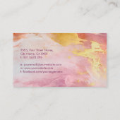 Kersenbloesem Roze Waterverf en Goud Visitekaartje (Achterkant)