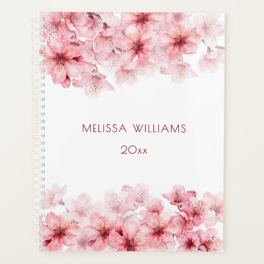 Kersenbloesem Roze Wit Aangepast Planner (Voorkant)