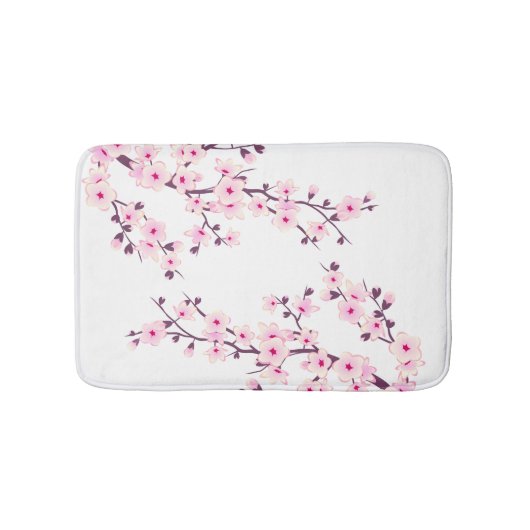 Kersenbloesem Roze Wit Bloemmotief Badmat (Voorkant)