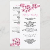 Kersenbloesem Roze Witte  bloemen  ceremonie Progr Programmakaart (Voorkant / Achterkant)