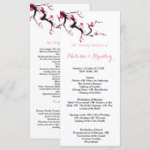 Kersenbloesem Roze Witte  bloemencermonie Programm Programmakaart (Voorkant / Achterkant)