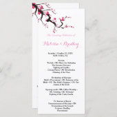 Kersenbloesem Roze Witte  bloemencermonieprogramma Programmakaart (Voorkant / Achterkant)