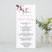 Kersenbloesem Roze Witte  bloemencermonieprogramma Programmakaart (Staand voorkant)