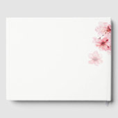 Kersenbloesem Roze Witte Bruiloft Gastenboek (Achterkant)