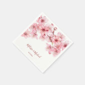 Kersenbloesem Roze Witte Bruiloft Servet (Hoek)
