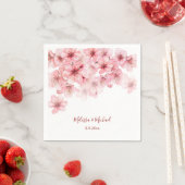 Kersenbloesem Roze Witte Bruiloft Servet (Insitu)
