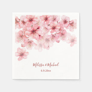 Kersenbloesem Roze Witte Bruiloft Servet