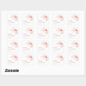 Kersenbloesem Roze Witte Bruiloft Vierkante Sticker (Vel)