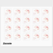 Kersenbloesem Roze Witte Bruiloft Vierkante Sticker (Vel)