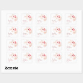 Kersenbloesem Roze Witte Bruiloft Vierkante Sticker (Vel)