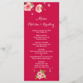 Kersenbloesem Roze Witte flora Bruiloft Menu (Voorkant)