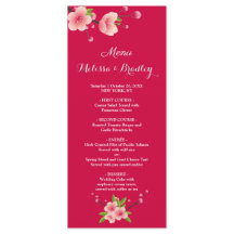 Kersenbloesem Roze Witte flora Bruiloft Menu