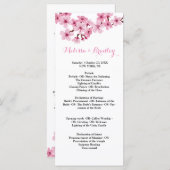 Kersenbloesem Roze Witte flora ceremonie Programma Programmakaart (Voorkant / Achterkant)