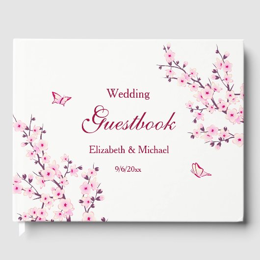 Kersenbloesem Roze Witte Trouw定制 Gastenboek (Voorkant)