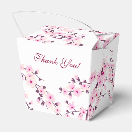 Kersenbloesem Roze Witte Trouwdag Op Maat Gemaakt Bedankdoosjes (Achterkant)