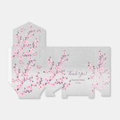 Kersenbloesem Roze Zilver Glitter Huwelijk Bedankdoosjes (Uitgevouwen)