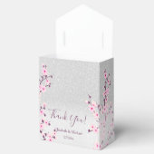 Kersenbloesem Roze Zilver Glitter Huwelijk naar ma Bedankdoosjes (Geopend)