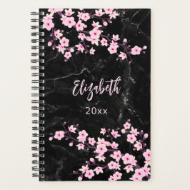 Kersenbloesem Roze Zwarte Marmer Custom Planner