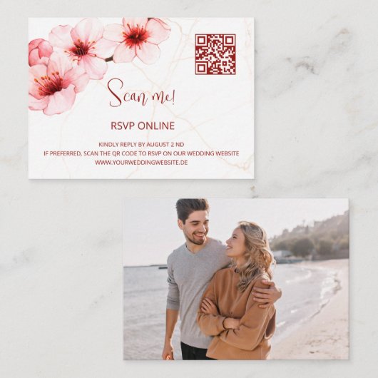 Kersenbloesem RSVP Online | QR-code bijlage Ca (Voorkant / Achterkant)