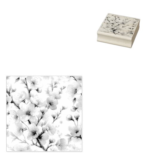Kersenbloesem Rubberstempel (Gestempeld)