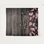 Kersenbloesem Rustieke Schuur Trouwachtergronden Wandkleed (Voorkant (horizontaal))