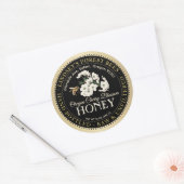 Kersenbloesem ruwe hand gebotteld honing gouden ra ronde sticker (Envelop)
