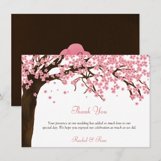 Kersenbloesem / Sakura Aquarel Bedankt (Voorkant / Achterkant)