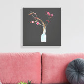 Kersenbloesem sakura aquarel kunst canvas afdruk (Insitu (Woonkamer))