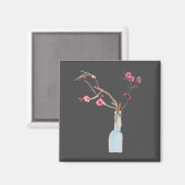 Kersenbloesem sakura aquarel kunst magneet (Voorkant / Achterkant)