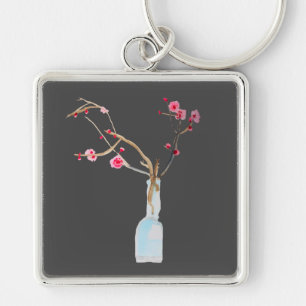 Kersenbloesem sakura aquarel kunst sleutelhanger