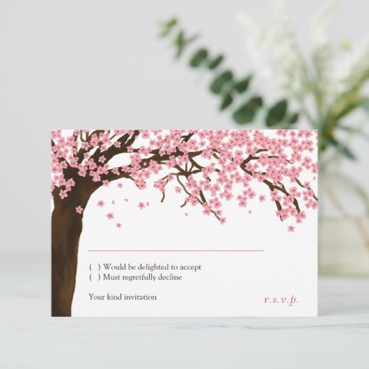 Kersenbloesem / Sakura Aquarel RSVP (Staand voorkant)