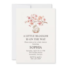Kersenbloesem Sakura Baby Shower Uitnodiging