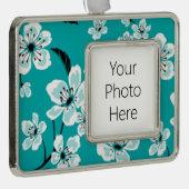 KERSENBLOESEM - SAKURA (BLAUWGROEN) VERZILVERD OMLIJST ORNAMENT (Rechts)