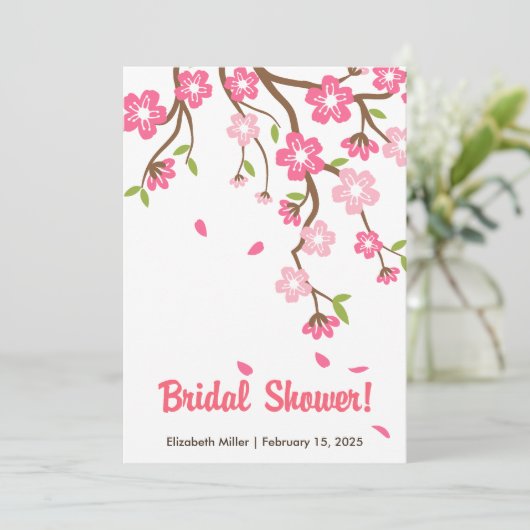 Kersenbloesem Sakura Bloemen Bruidsmeisje Feest Kaart (Staand voorkant)