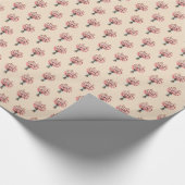 Kersenbloesem Sakura Boeket Patroon op Beige Cadeaupapier (Hoek)