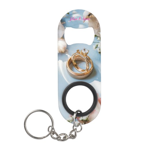 Kersenbloesem, Sakura en trouwringen #3 Mini Flessenopener (Voorkant)