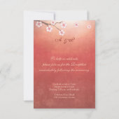 Kersenbloesem Sakura & LiefdesvogelsOntvangst Huwe Kaart (Achterkant)