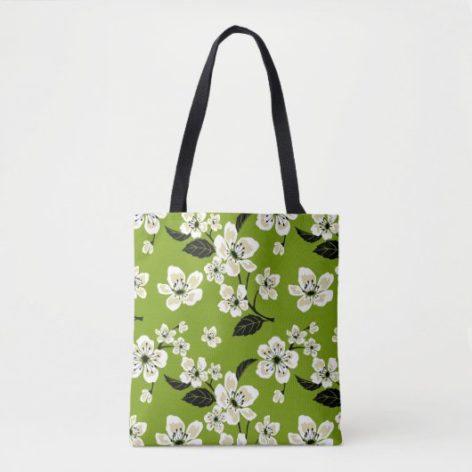 KERSENBLOESEM - SAKURA (MATCHA GROEN) TOTE BAG (Voorkant)
