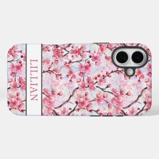 Kersenbloesem Sakura Monogram Case-Mate iPhone Case (Achterkant (horizontaal))