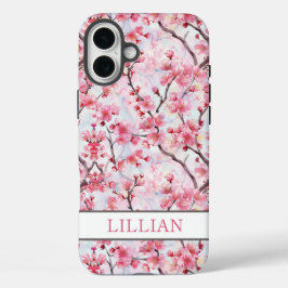 Kersenbloesem Sakura Monogram iPhone 16 Plus Hoesje