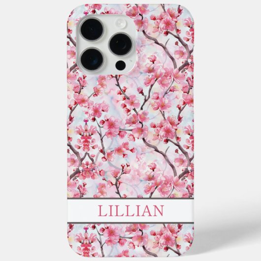 Kersenbloesem Sakura Monogram Case-Mate iPhone Case (Achterkant)