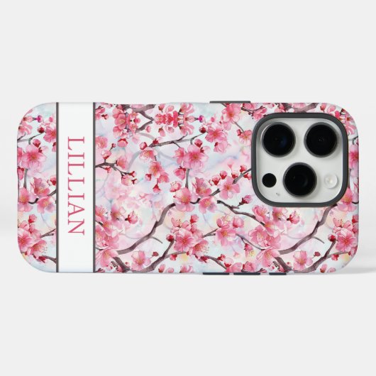 Kersenbloesem Sakura Monogram Case-Mate iPhone Case (Achterkant (horizontaal))