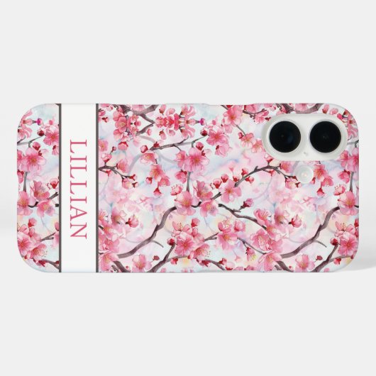 Kersenbloesem Sakura Monogram Case-Mate iPhone Case (Achterkant (horizontaal))