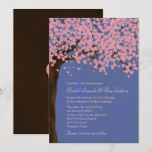 Kersenbloesem / Sakura (nacht) Waterverf bruiloft Kaart (Voorkant / Achterkant)