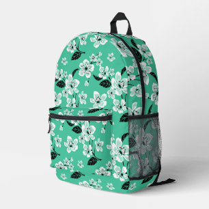 KERSENBLOESEM - SAKURA PATROON IN MINT BEDRUKTE RUGZAK