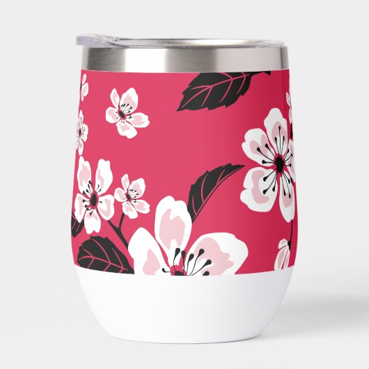 KERSENBLOESEM - SAKURA PATROON IN ROOD (Rechts)