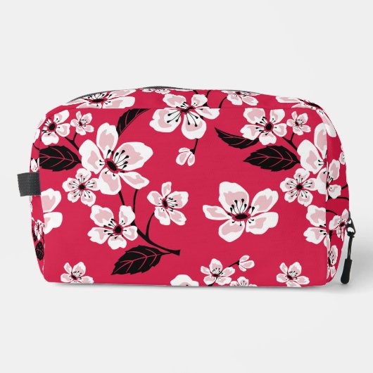 KERSENBLOESEM - SAKURA PATROON IN ROOD TOILETTASJE (Voorkant)