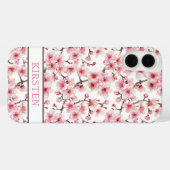 Kersenbloesem Sakura Patroon Met Initiaalmonogram Case-Mate iPhone Case (Achterkant (horizontaal))
