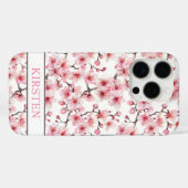 Kersenbloesem Sakura Patroon met Initialen Case-Mate iPhone Case (Achterkant (horizontaal))